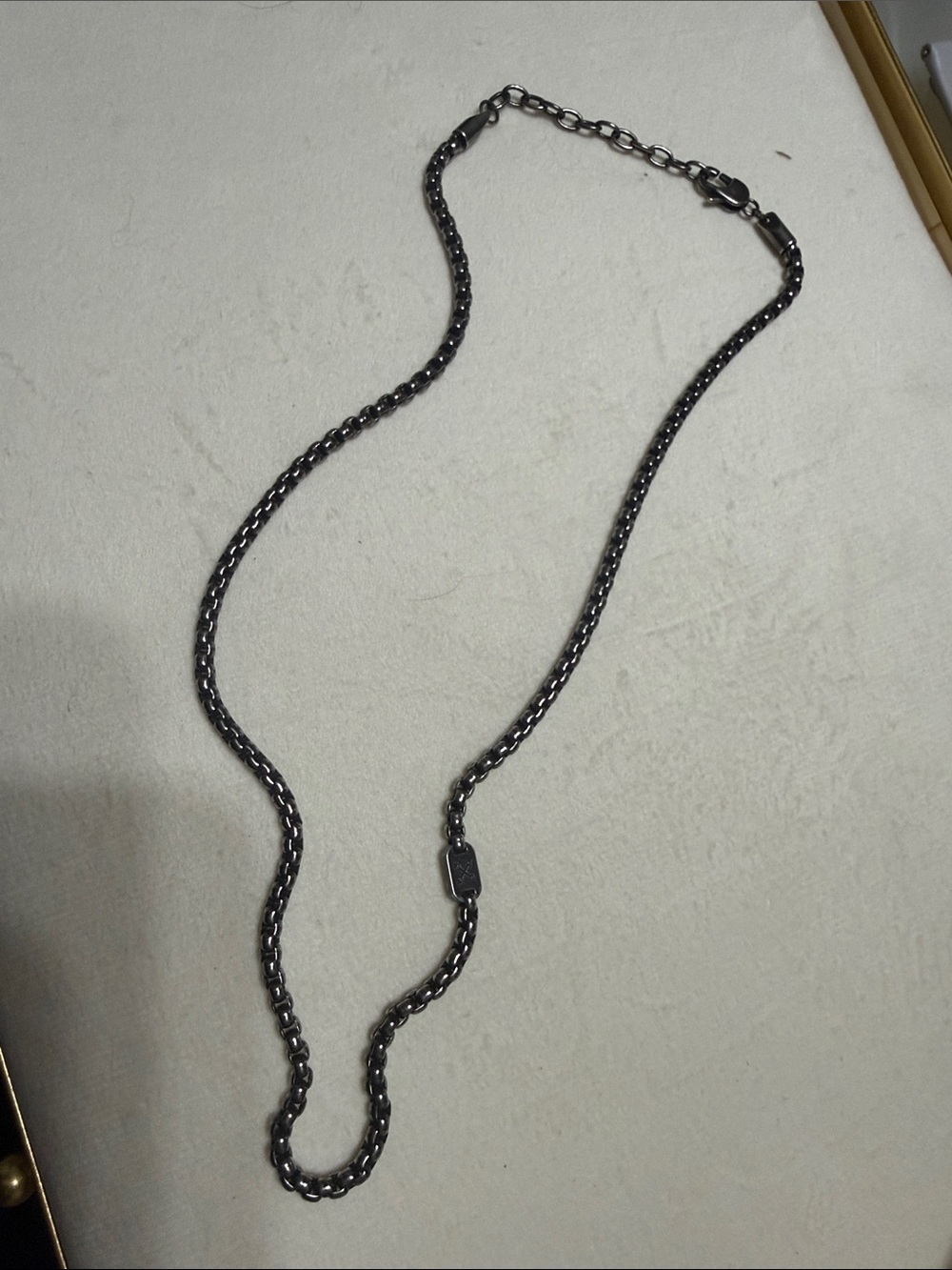 Fossil Men's Gunmetal Chain Necklace